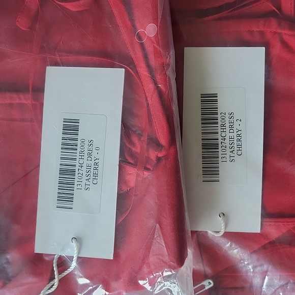 Reformation Stassie Sleeveless Halter Tie Midi Dress in Cherry Red - Picture 16 of 16